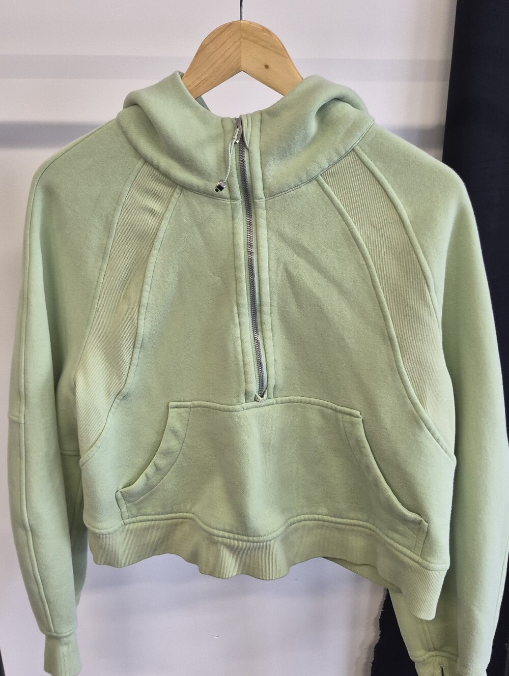 Women’s Lululemon Half-Zip Hooded Sweatshirt - Light Green